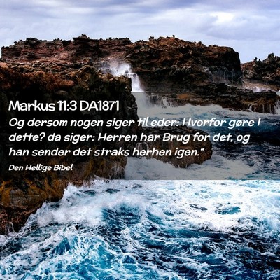 Picture 02 - Markus 11:3 DA1871 - Og dersom nogen siger til eder: Hvorfor gøre I - Bible Verse Picture