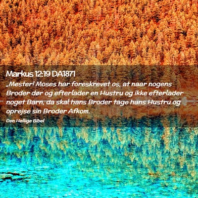 Picture 02 - Markus 12:19 DA1871 - „Mester! Moses har foreskrevet os, at naar - Bible Verse Picture
