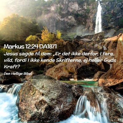 Picture 02 - Markus 12:24 DA1871 - Jesus sagde til dem: „Er det ikke derfor, I - Bible Verse Picture