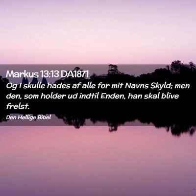 Picture 02 - Markus 13:13 DA1871 - Og I skulle hades af alle for mit Navns Skyld; - Bible Verse Picture