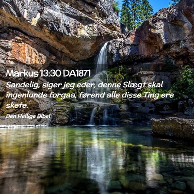 Picture 02 - Markus 13:30 DA1871 - Sandelig, siger jeg eder, denne Slægt skal - Bible Verse Picture