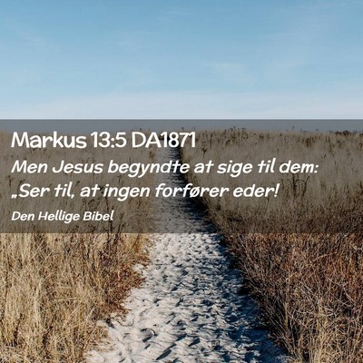 Picture 02 - Markus 13:5 DA1871 - Men Jesus begyndte at sige til dem: „Ser til, - Bible Verse Picture