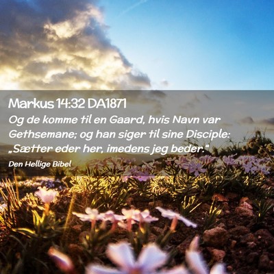 Picture 02 - Markus 14:32 DA1871 - Og de komme til en Gaard, hvis Navn var - Bible Verse Picture