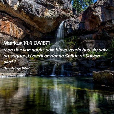 Picture 02 - Markus 14:4 DA1871 - Men der var nogle, som bleve vrede hos sig selv - Bible Verse Picture