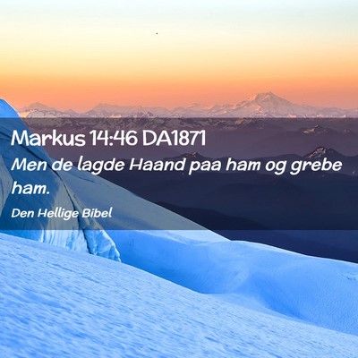 Picture 02 - Markus 14:46 DA1871 - Men de lagde Haand paa ham og grebe - Bible Verse Picture