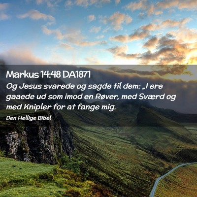 Picture 02 - Markus 14:48 DA1871 - Og Jesus svarede og sagde til dem: „I ere - Bible Verse Picture