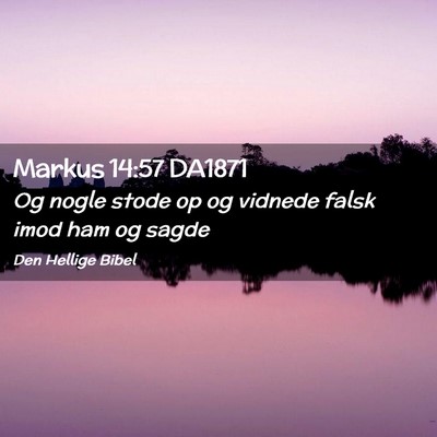 Picture 02 - Markus 14:57 DA1871 - Og nogle stode op og vidnede falsk imod ham og - Bible Verse Picture