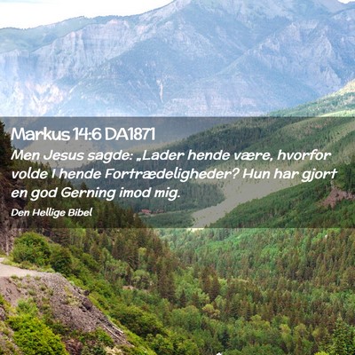 Picture 02 - Markus 14:6 DA1871 - Men Jesus sagde: „Lader hende være, hvorfor - Bible Verse Picture