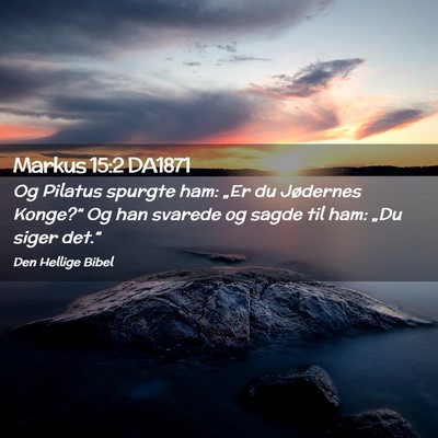 Picture 02 - Markus 15:2 DA1871 - Og Pilatus spurgte ham: „Er du Jødernes - Bible Verse Picture