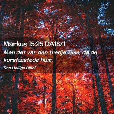 Picture 02 - Markus 15:25 DA1871 - Men det var den tredje Time, da de korsfæstede - Bible Verse Picture