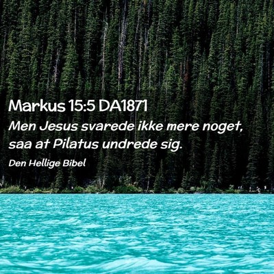 Picture 02 - Markus 15:5 DA1871 - Men Jesus svarede ikke mere noget, saa at Pilatus - Bible Verse Picture