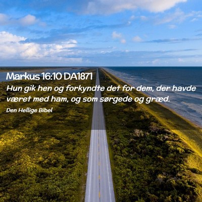 Picture 02 - Markus 16:10 DA1871 - Hun gik hen og forkyndte det for dem, der havde - Bible Verse Picture