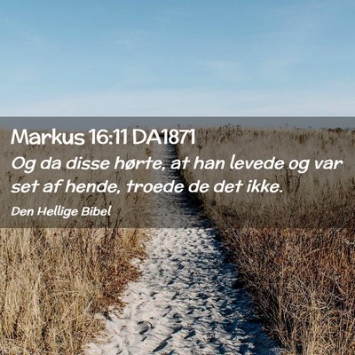 Picture 02 - Markus 16:11 DA1871 - Og da disse hørte, at han levede og var set af - Bible Verse Picture
