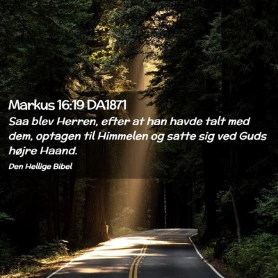 Picture 02 - Markus 16:19 DA1871 - Saa blev Herren, efter at han havde talt med dem, - Bible Verse Picture