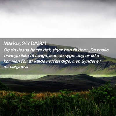 Picture 02 - Markus 2:17 DA1871 - Og da Jesus hørte det, siger han til dem: „De - Bible Verse Picture