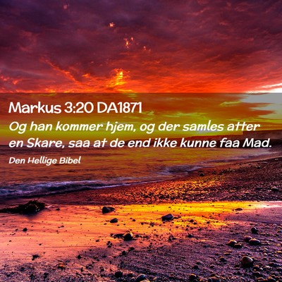 Picture 02 - Markus 3:20 DA1871 - Og han kommer hjem, og der samles atter en Skare, - Bible Verse Picture