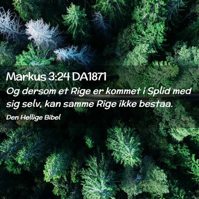 Picture 02 - Markus 3:24 DA1871 - Og dersom et Rige er kommet i Splid med sig selv, - Bible Verse Picture