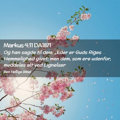Picture 02 - Markus 4:11 DA1871 - Og han sagde til dem: „Eder er Guds Riges - Bible Verse Picture