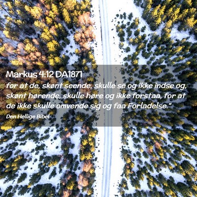Picture 02 - Markus 4:12 DA1871 - for at de, skønt seende, skulle se og ikke indse - Bible Verse Picture