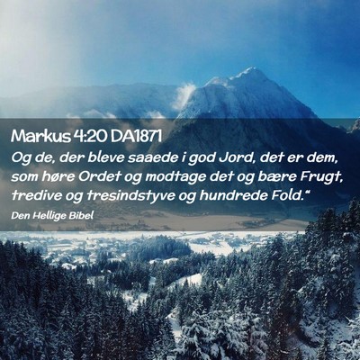 Picture 02 - Markus 4:20 DA1871 - Og de, der bleve saaede i god Jord, det er dem, - Bible Verse Picture