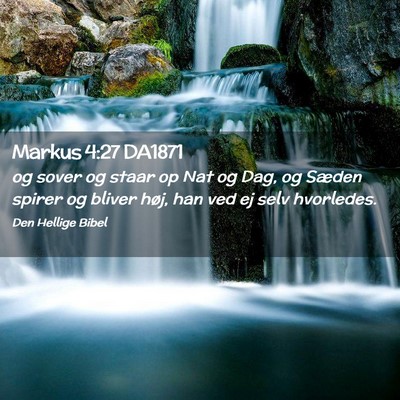 Picture 02 - Markus 4:27 DA1871 - og sover og staar op Nat og Dag, og Sæden spirer - Bible Verse Picture