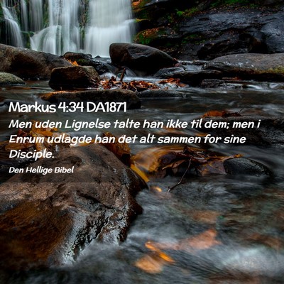 Picture 02 - Markus 4:34 DA1871 - Men uden Lignelse talte han ikke til dem; men i - Bible Verse Picture