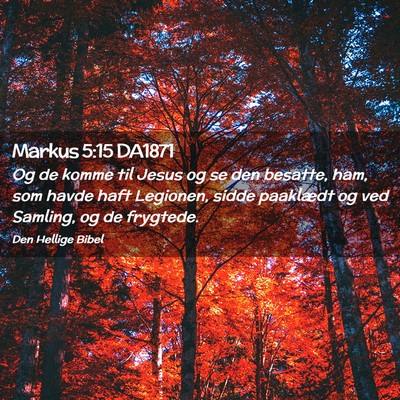 Picture 02 - Markus 5:15 DA1871 - Og de komme til Jesus og se den besatte, ham, som - Bible Verse Picture