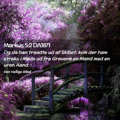Picture 02 - Markus 5:2 DA1871 - Og da han traadte ud af Skibet, kom der ham - Bible Verse Picture