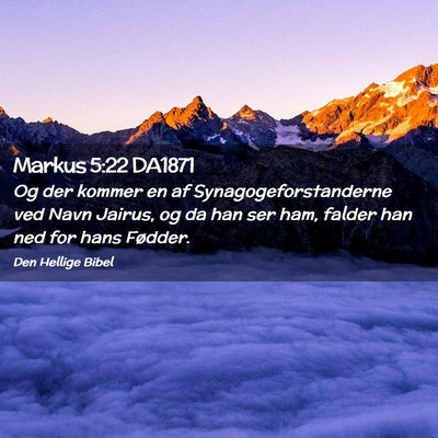Picture 02 - Markus 5:22 DA1871 - Og der kommer en af Synagogeforstanderne ved Navn - Bible Verse Picture