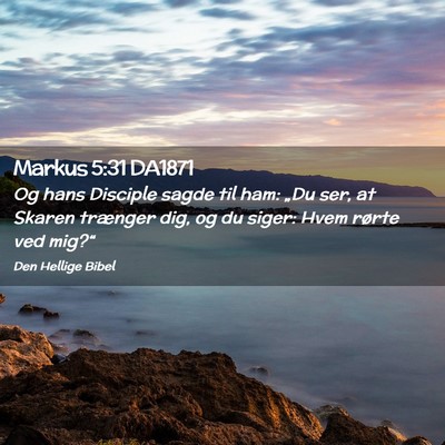 Picture 02 - Markus 5:31 DA1871 - Og hans Disciple sagde til ham: „Du ser, at - Bible Verse Picture