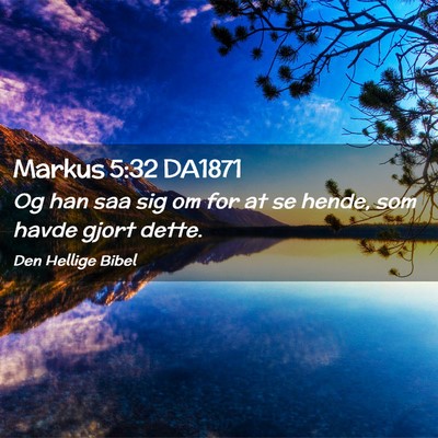 Picture 02 - Markus 5:32 DA1871 - Og han saa sig om for at se hende, som havde - Bible Verse Picture
