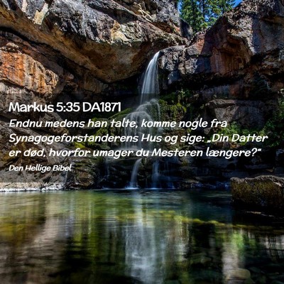 Picture 02 - Markus 5:35 DA1871 - Endnu medens han talte, komme nogle fra - Bible Verse Picture