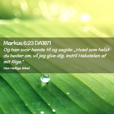 Picture 02 - Markus 6:23 DA1871 - Og han svor hende til og sagde: „Hvad som helst - Bible Verse Picture