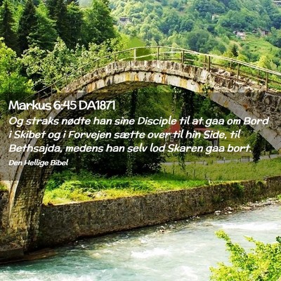 Picture 02 - Markus 6:45 DA1871 - Og straks nødte han sine Disciple til at gaa om - Bible Verse Picture