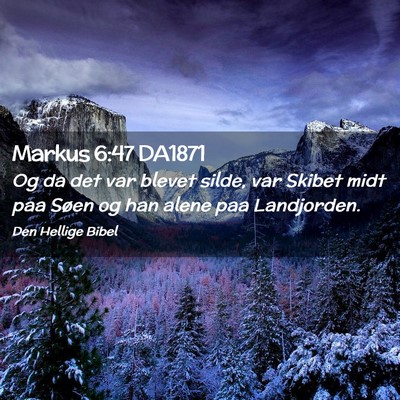 Picture 02 - Markus 6:47 DA1871 - Og da det var blevet silde, var Skibet midt paa - Bible Verse Picture