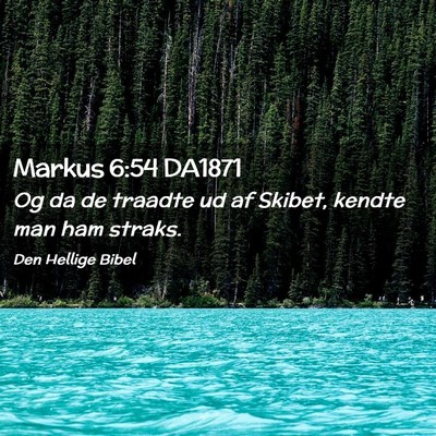 Picture 02 - Markus 6:54 DA1871 - Og da de traadte ud af Skibet, kendte man ham - Bible Verse Picture