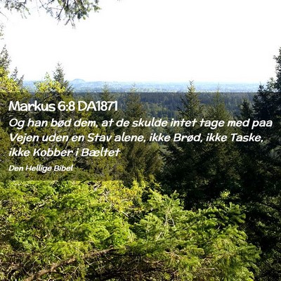 Picture 02 - Markus 6:8 DA1871 - Og han bød dem, at de skulde intet tage med paa - Bible Verse Picture