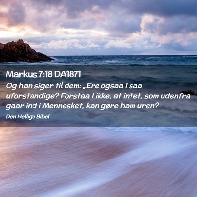 Picture 02 - Markus 7:18 DA1871 - Og han siger til dem: „Ere ogsaa I saa - Bible Verse Picture