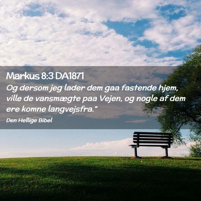 Picture 02 - Markus 8:3 DA1871 - Og dersom jeg lader dem gaa fastende hjem, ville - Bible Verse Picture