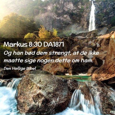 Picture 02 - Markus 8:30 DA1871 - Og han bød dem strengt, at de ikke maatte sige - Bible Verse Picture