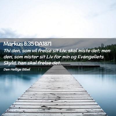 Picture 02 - Markus 8:35 DA1871 - Thi den, som vil frelse sit Liv, skal miste det; - Bible Verse Picture