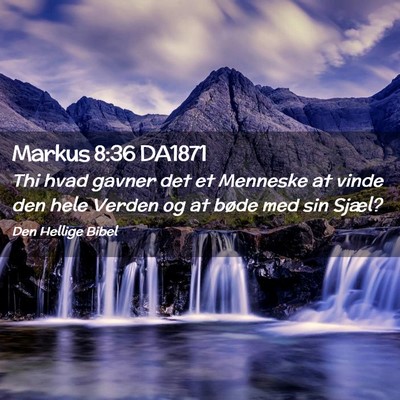Picture 02 - Markus 8:36 DA1871 - Thi hvad gavner det et Menneske at vinde den hele - Bible Verse Picture