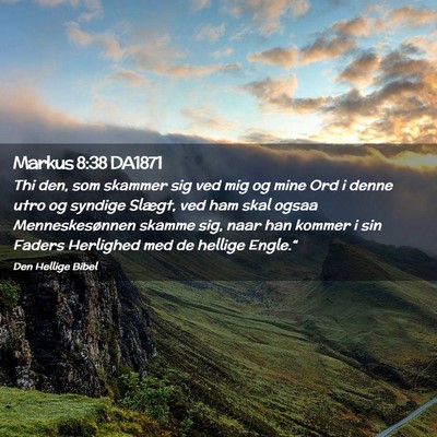 Picture 02 - Markus 8:38 DA1871 - Thi den, som skammer sig ved mig og mine Ord i - Bible Verse Picture
