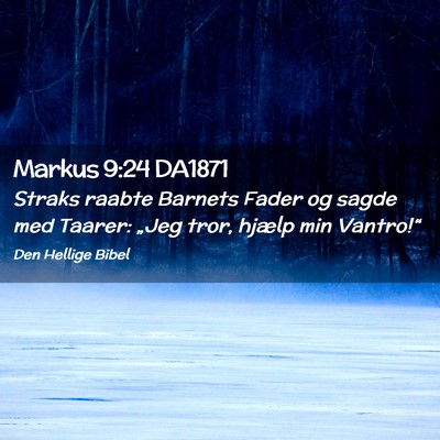 Picture 02 - Markus 9:24 DA1871 - Straks raabte Barnets Fader og sagde med Taarer: - Bible Verse Picture