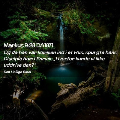 Picture 02 - Markus 9:28 DA1871 - Og da han var kommen ind i et Hus, spurgte hans - Bible Verse Picture