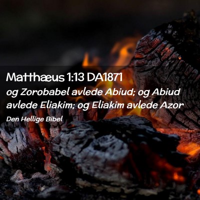 Picture 02 - Matthæus 1:13 DA1871 - og Zorobabel avlede Abiud; og Abiud avlede - Bible Verse Picture