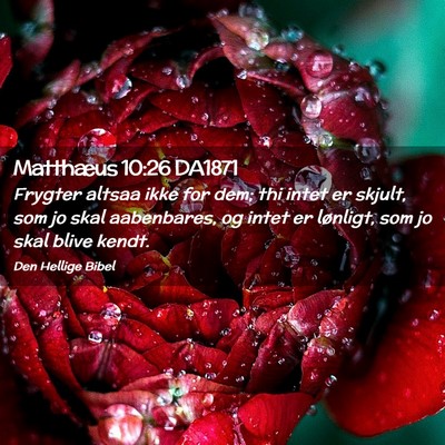 Picture 02 - Matthæus 10:26 DA1871 - Frygter altsaa ikke for dem; thi intet er skjult, - Bible Verse Picture
