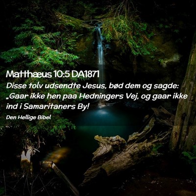 Picture 02 - Matthæus 10:5 DA1871 - Disse tolv udsendte Jesus, bød dem og sagde: - Bible Verse Picture