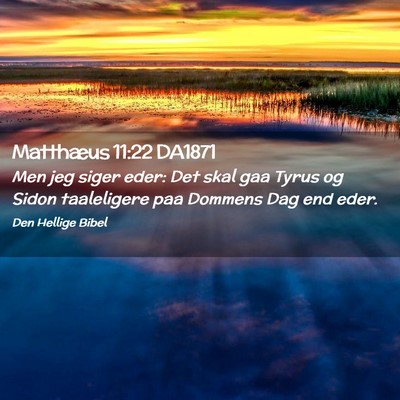 Picture 02 - Matthæus 11:22 DA1871 - Men jeg siger eder: Det skal gaa Tyrus og Sidon - Bible Verse Picture