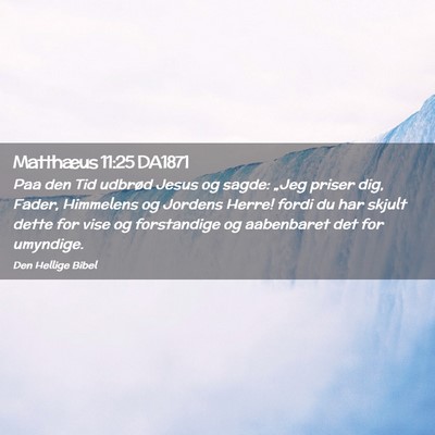 Picture 02 - Matthæus 11:25 DA1871 - Paa den Tid udbrød Jesus og sagde: „Jeg priser - Bible Verse Picture
